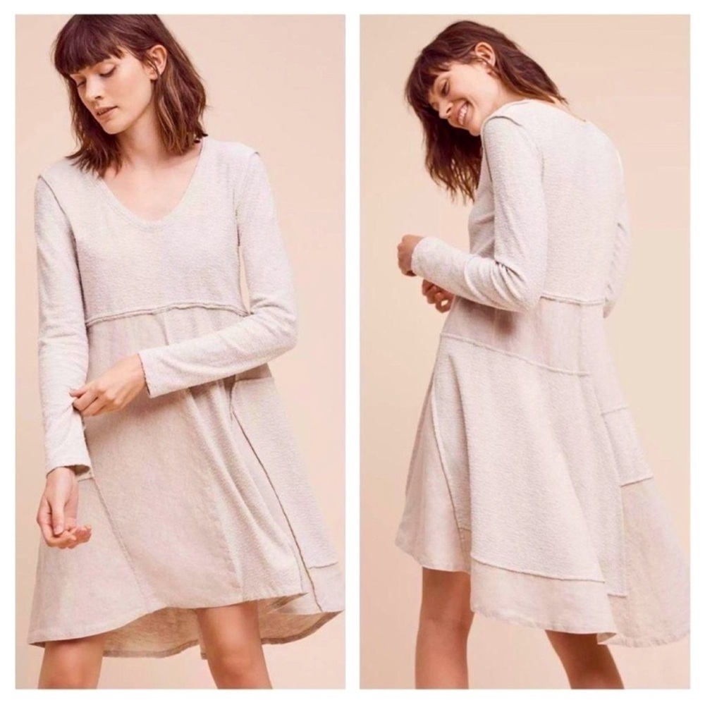 French Terry Stretch Scuba Sweatshirt Dress Medium Dove Grey